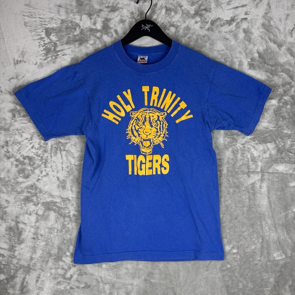 Vintage Holy Trinity Tigers Graphic T-Shirt Men's Medium 90s Catholic School USA